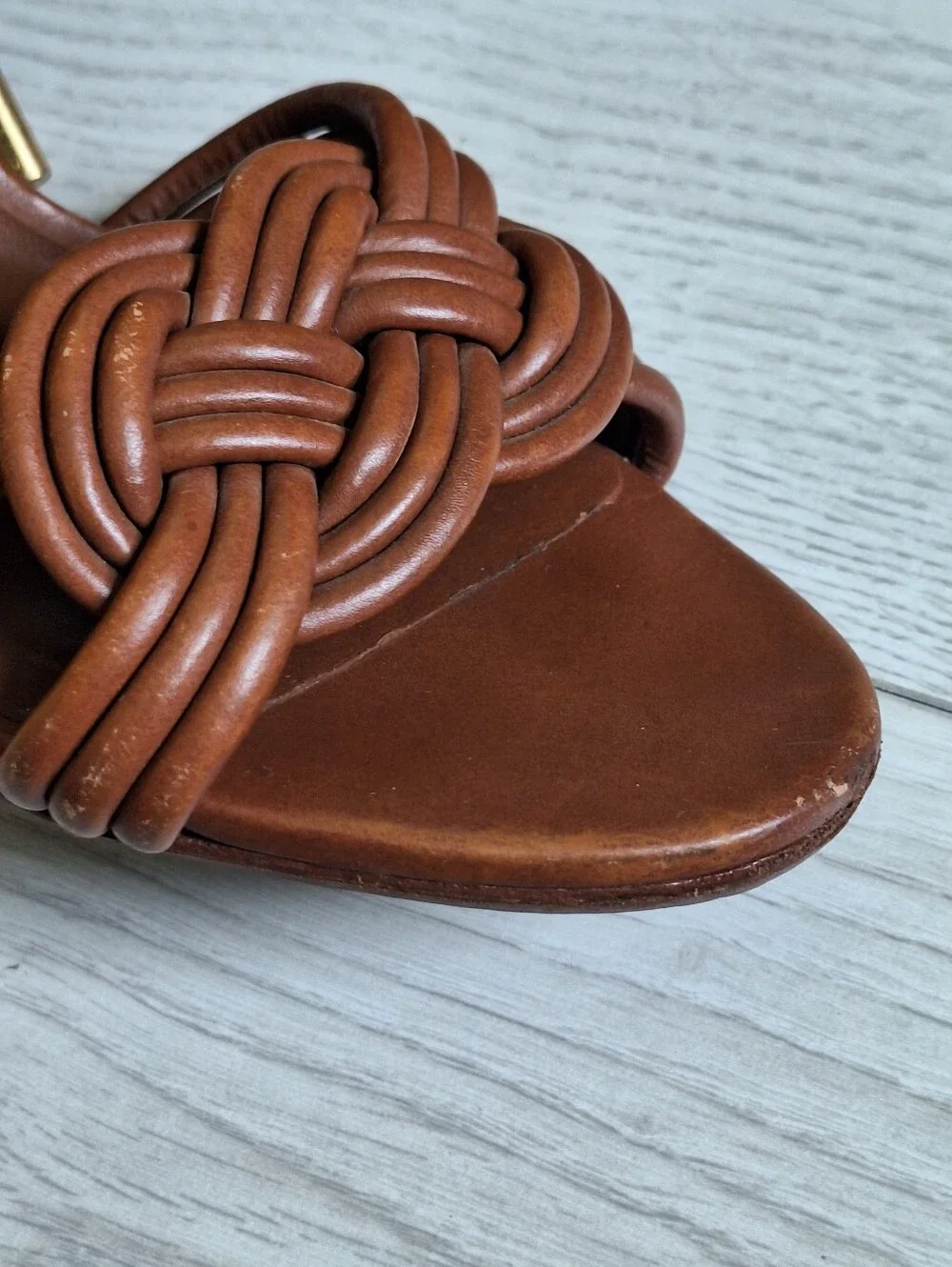 Tory Burch Audrianna Brown Leather heels 9 M